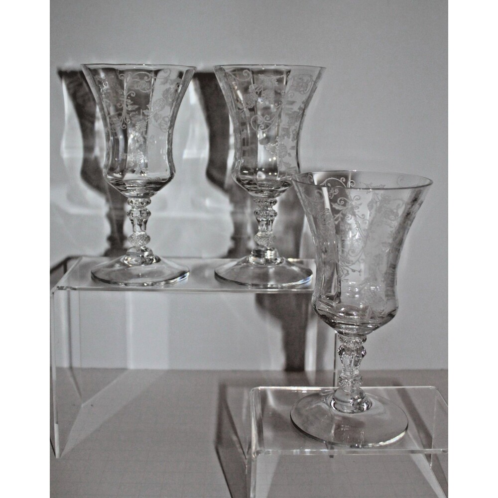 (3) Cambridge Glass "Elaine" 5 1/2" Stems
